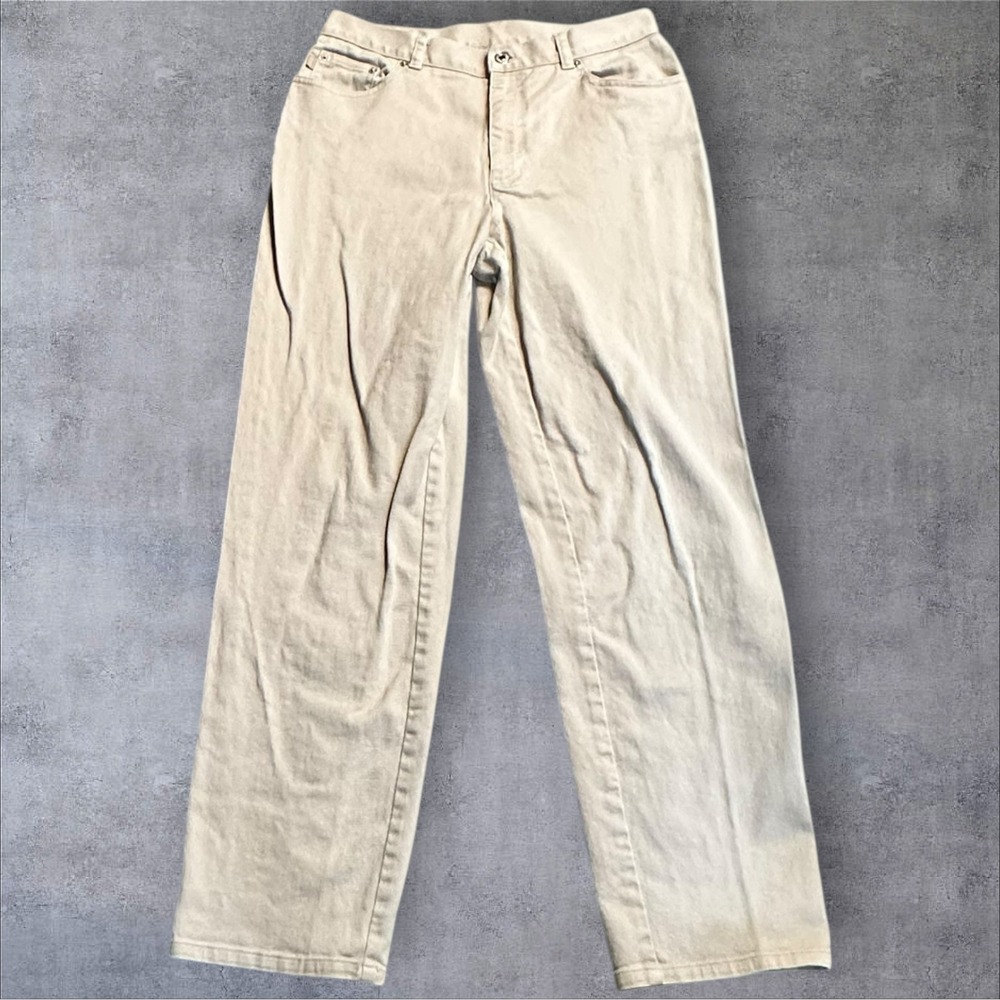 Lauren Jeans Co Ralph Lauren Womens Pants‎ Sz 10 Tan Straight Leg Cotton Stretch